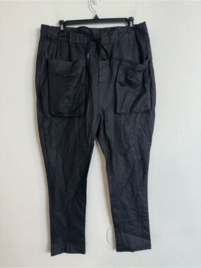 Elwood coated denim black cargo jogger pants